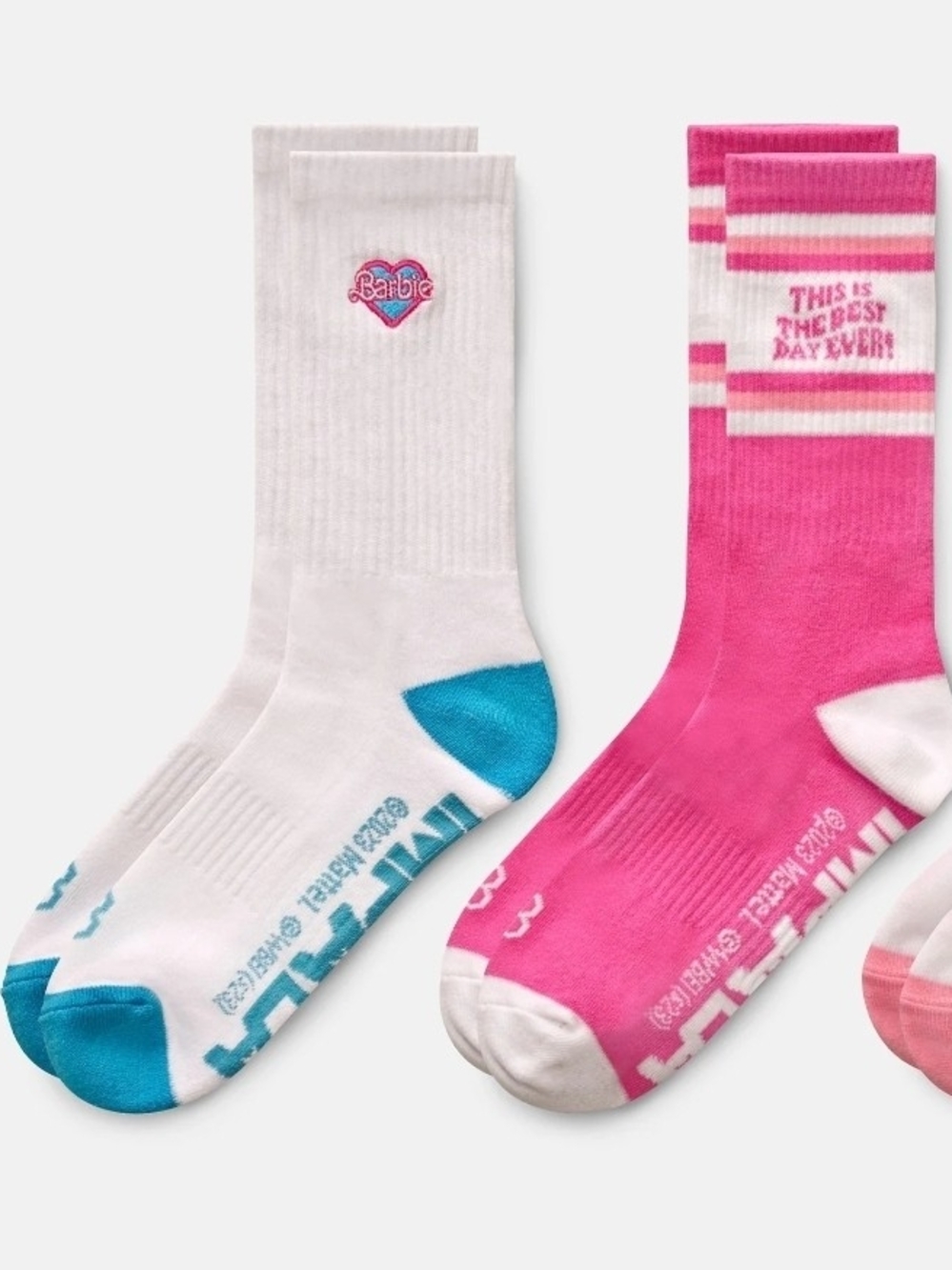 Barbie Impala 2-Pack Pink & White Crew Socks
